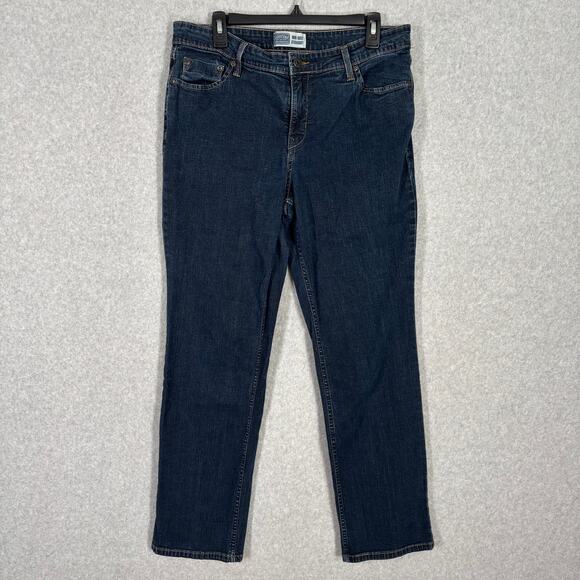 Levis Signature Jeans Womens 14 Mid Rise Straight Stretch Dark Wash Classic - Picture 1 of 11